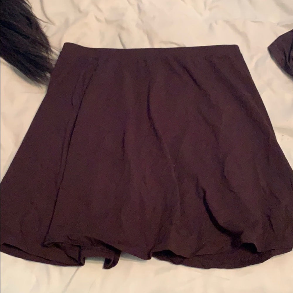 High waisted black skirt